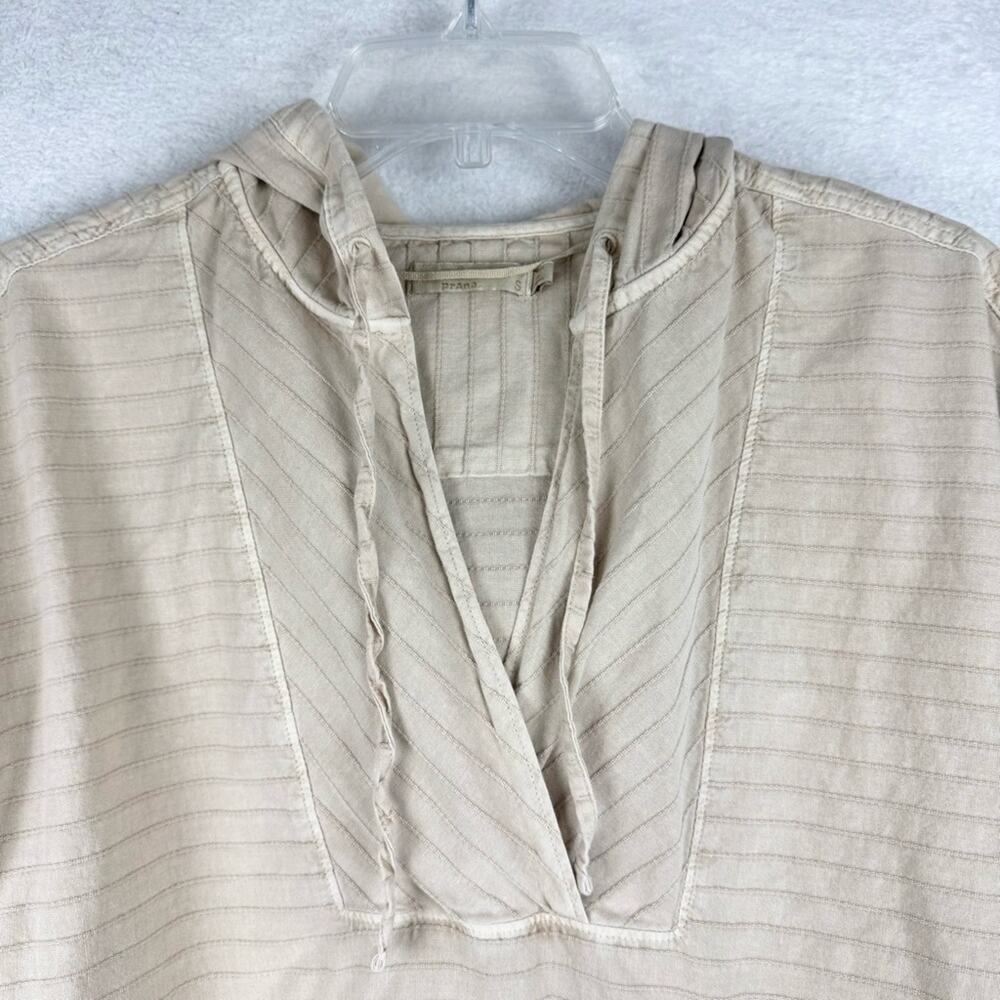 PrAna Women's Farin Textured Hooded Pullover Top/Jacket In Stone Cream Size S‎ - Picture 5 of 15